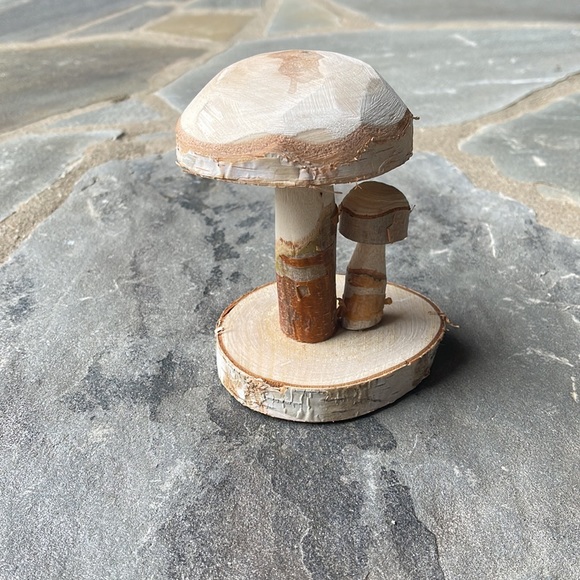 Terrain -Hand Carved Oak Wood Mushrooms - Picture 4 of 5